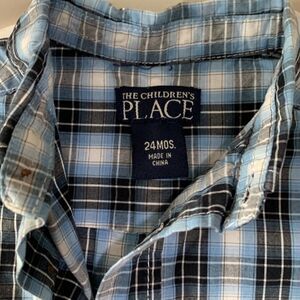 The Children’s Place | Boys Blue PLAID BUTTON DOWN Dress SHIRT